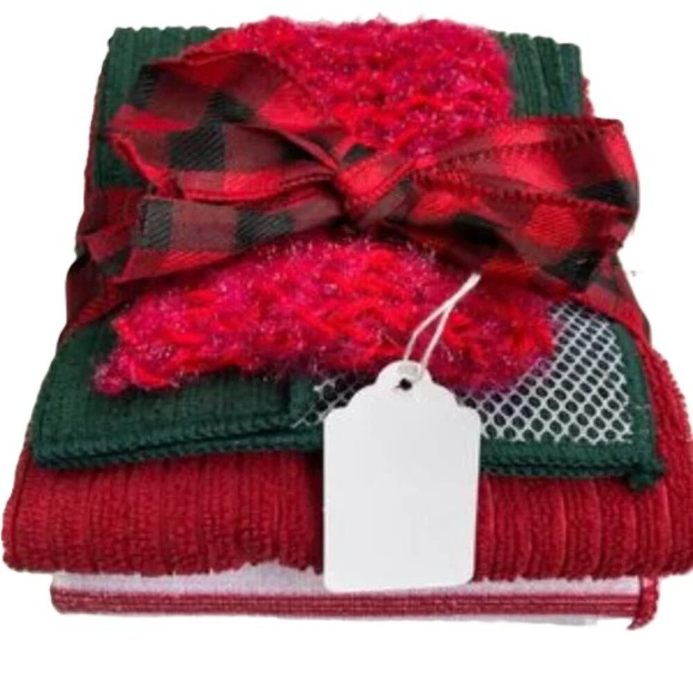 5 Piece Dish Scrubby, Drying Mat, Towel, Dish Towel Gift Set